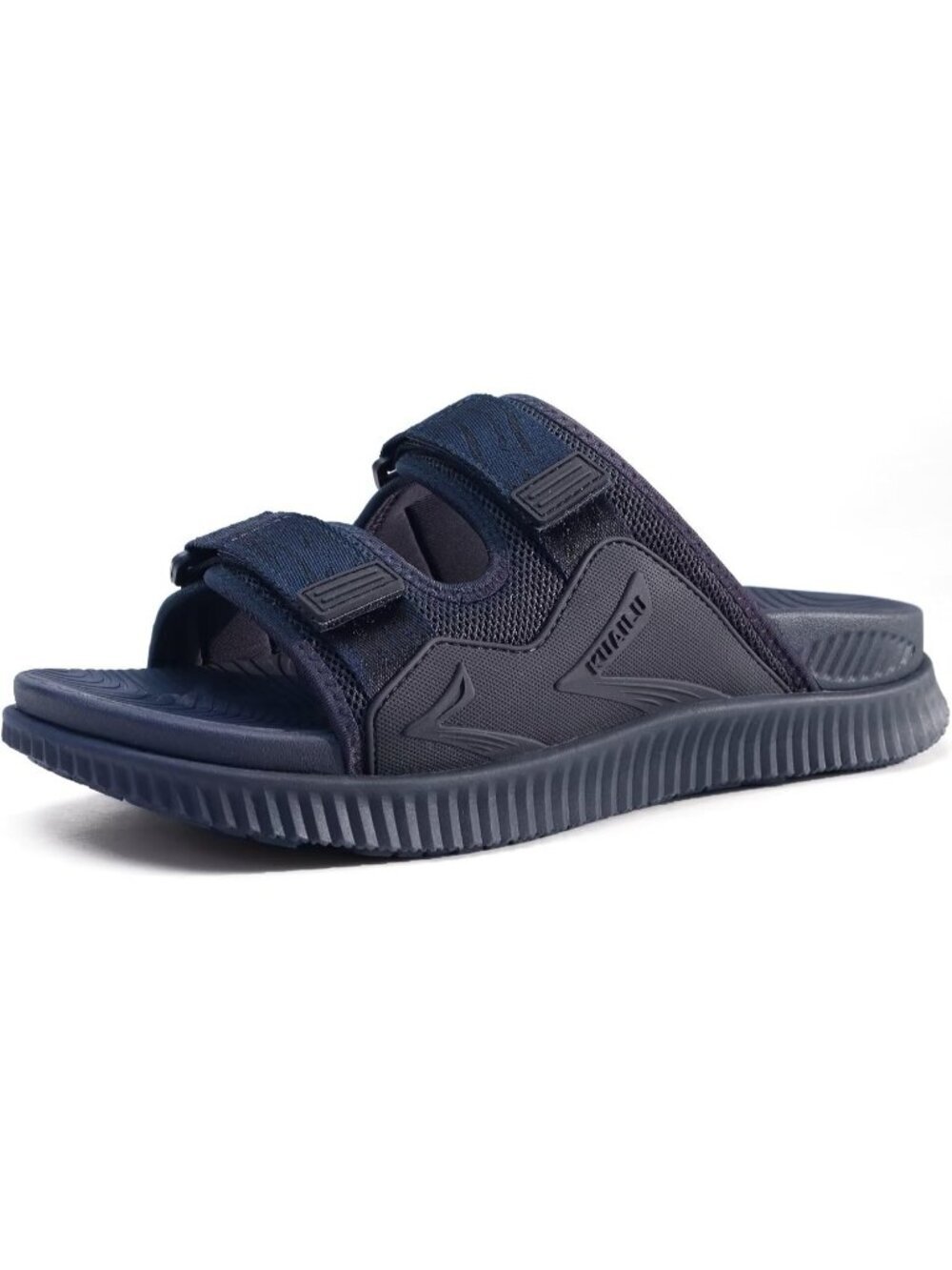 Men Navy Blue Athletic Thick Cushion Recovery Sport Slides Orthotic Sandal Shoes